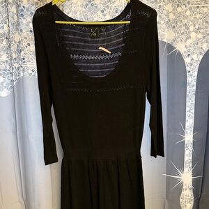 t/o Black Long Sleeve Dress